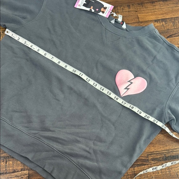 Wildfox Gray Sweatshirt Pink Heart Front Design I Wish it was Saturday Back Sm - Picture 3 of 8